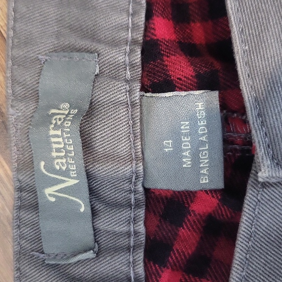 NATURAL REFLECTIONS Charcol Gray Fully Lined Buffalo Check Pants - Picture 4 of 16